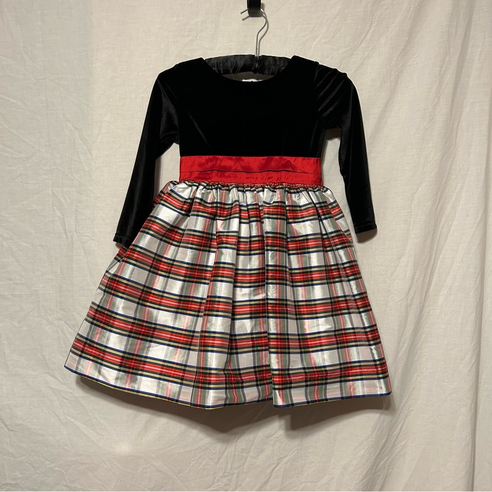 Vive Le Fete Holiday Girl SZ‎ 6 Dress-Taffeta Plaid-Velvet  new with tag